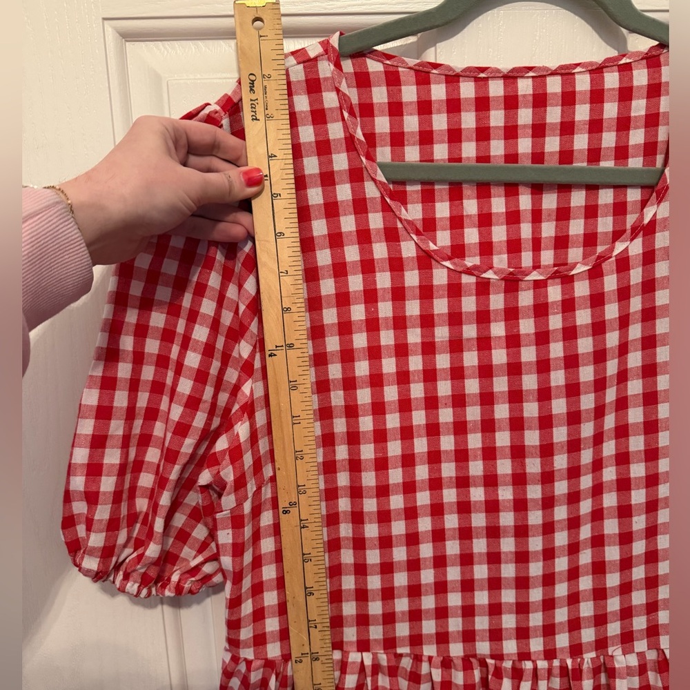 Game Day! Red and White Gingham Dress with Pockets! - Picture 10 of 10
